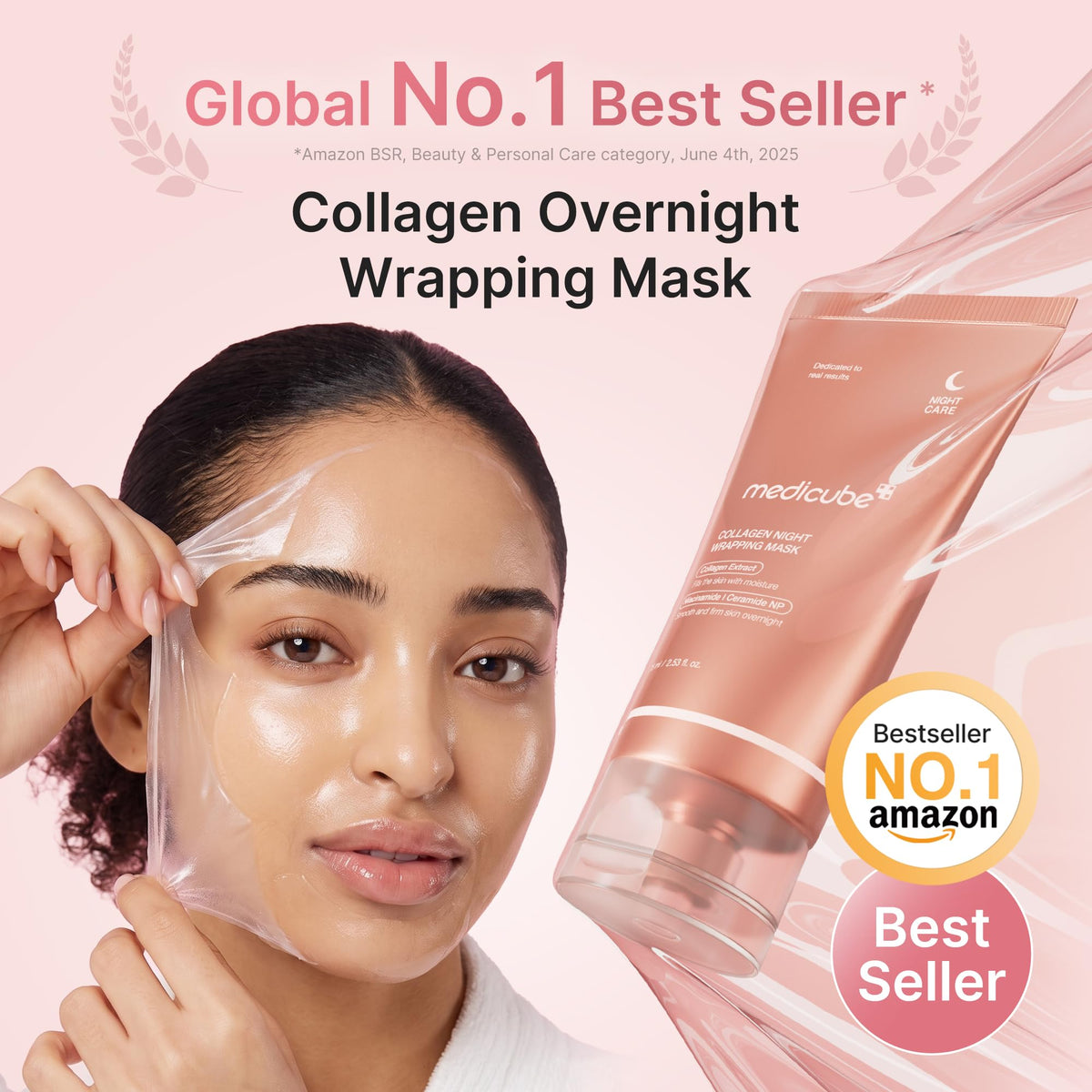 medicube Wrapping Mask Collagen Glazed Milky Glow - Daytime Peel Off Mask
