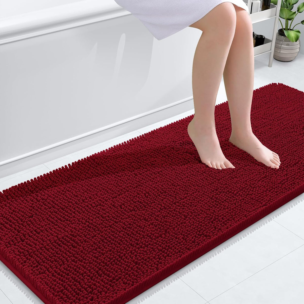 OLANLY Toilet Rugs U-Shaped 20x20,, Soft Absorbent Chenille Contour Rugs