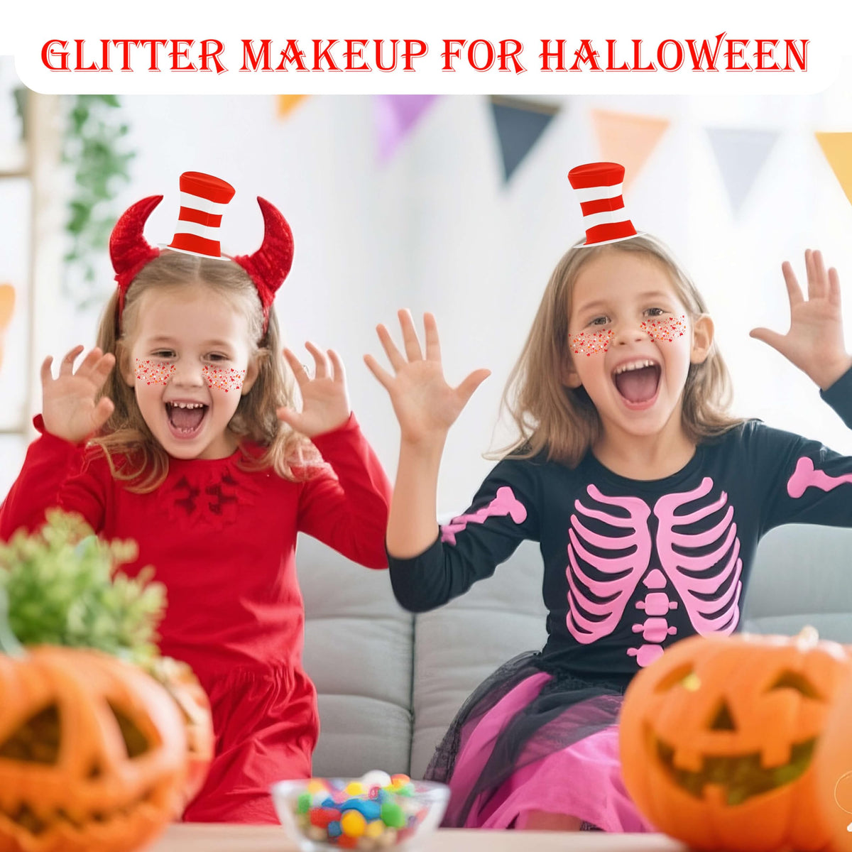 Clear White Face Body Glitter Gel, Halloween Mermaid Fairy Hair Glitter Makeup for Kids