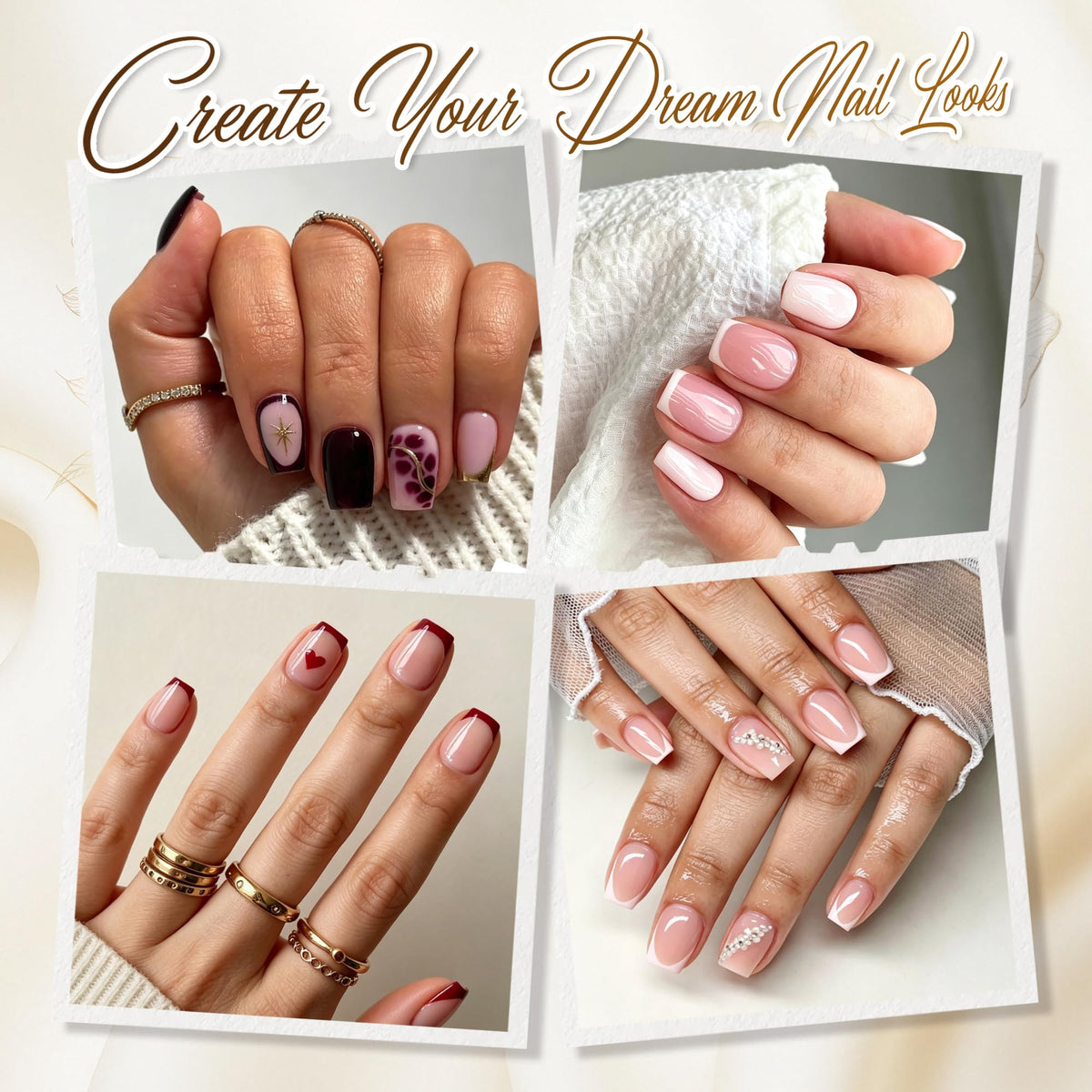 UNA GELLA Short Almond Nail Tips 504PCS Short Fake Nails Soft Press Ons