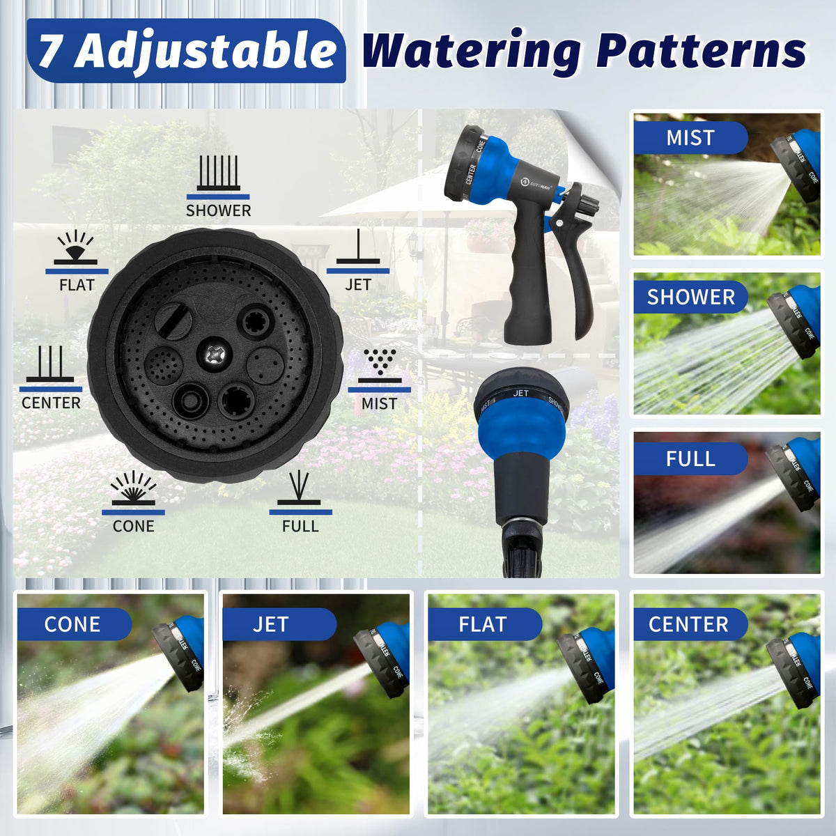 AUTOMAN Garden Hose Nozzle, Water Hose Sprayer Nozzle with 7 Adjustable Watering Patterns, Slip Resistant for Watering Plants, Lawn& Garden, Washing Cars, Cleaning, Showering Pets & Outdoor Fun. Father Jim Norris notebooks