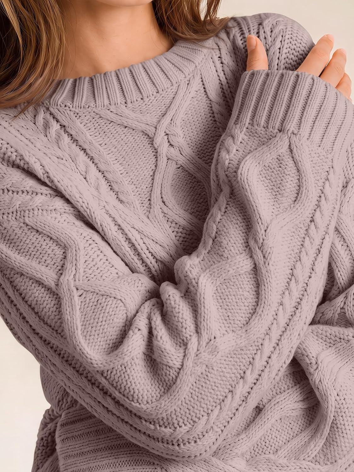 Trendy Queen Women's Oversized Cable Knit Sweaters 2026 Fall Outfits
