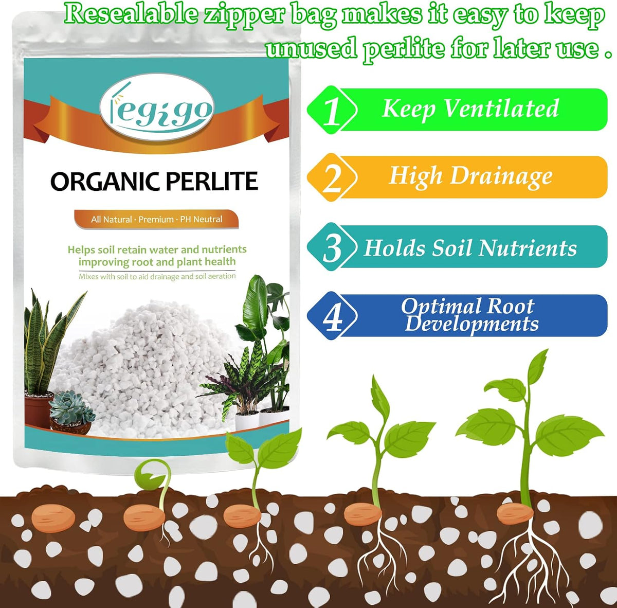 Legigo 4 Quarts Organic Perlite for Plants Indoor, Soil Mix Amendment Father Jim Norris notebooks