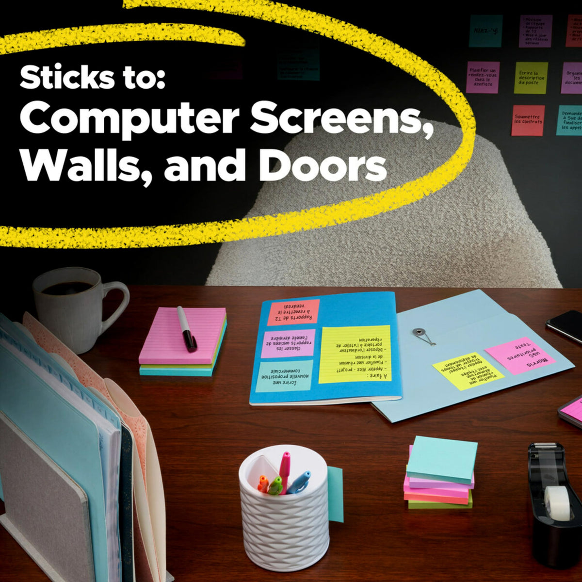 Post-it Super Sticky Notes, 3 x 3 in, Supernova Neons, 24 Pads Father Jim Norris notebooks