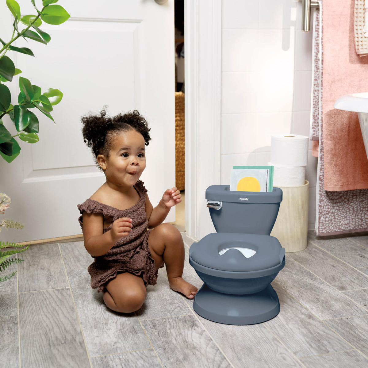 Ingenuity My Size Potty Training Toilet Kit with Sylvi Potty Training Book, Makes Learning Fun with Sticker Chart, Plush Toy, Mini Toy Potty, Full-Sized Toddler Toilet with Removable Potty Seat