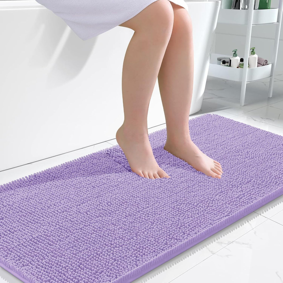 OLANLY Toilet Rugs U-Shaped 20x20,, Soft Absorbent Chenille Contour Rugs