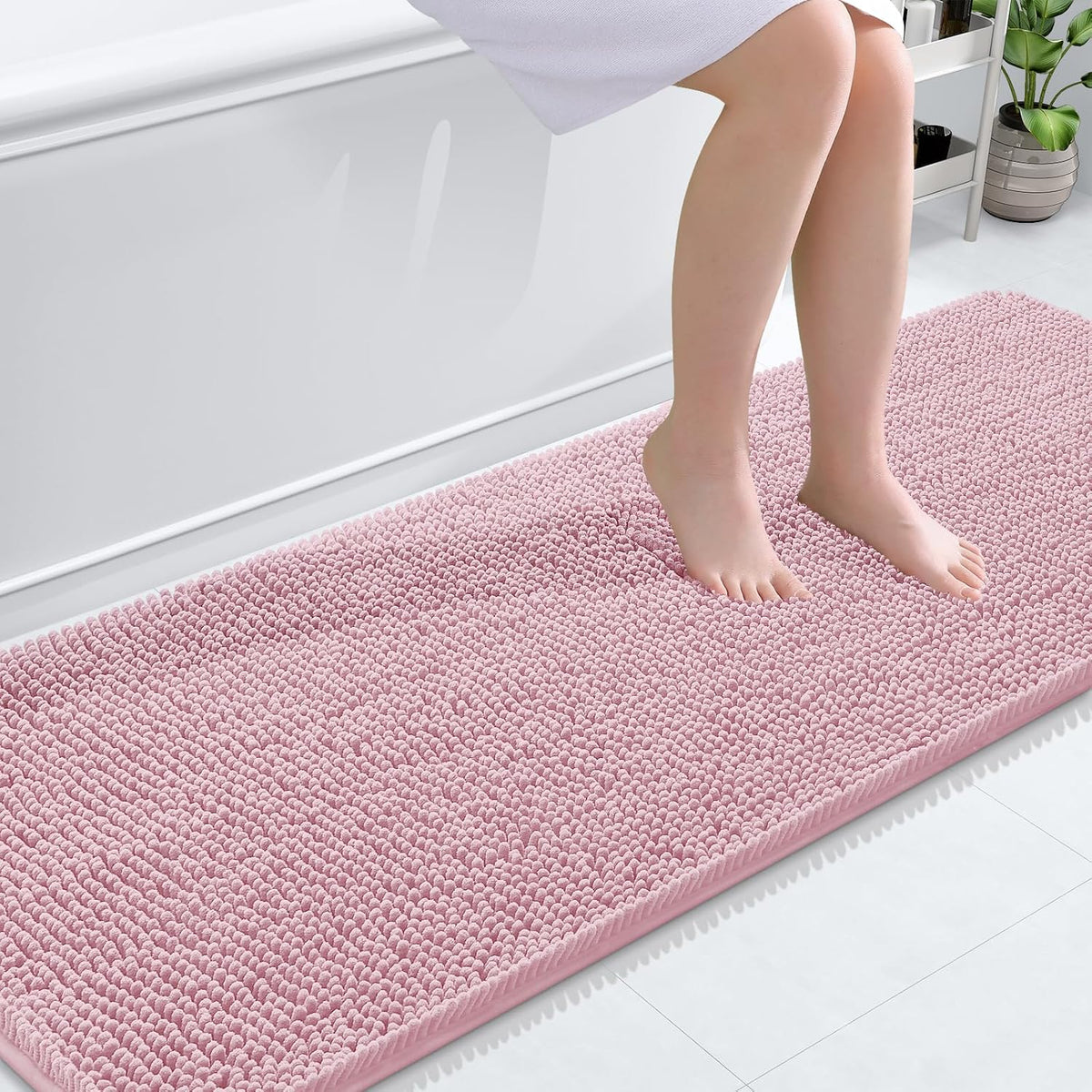 OLANLY Toilet Rugs U-Shaped 20x20,, Soft Absorbent Chenille Contour Rugs