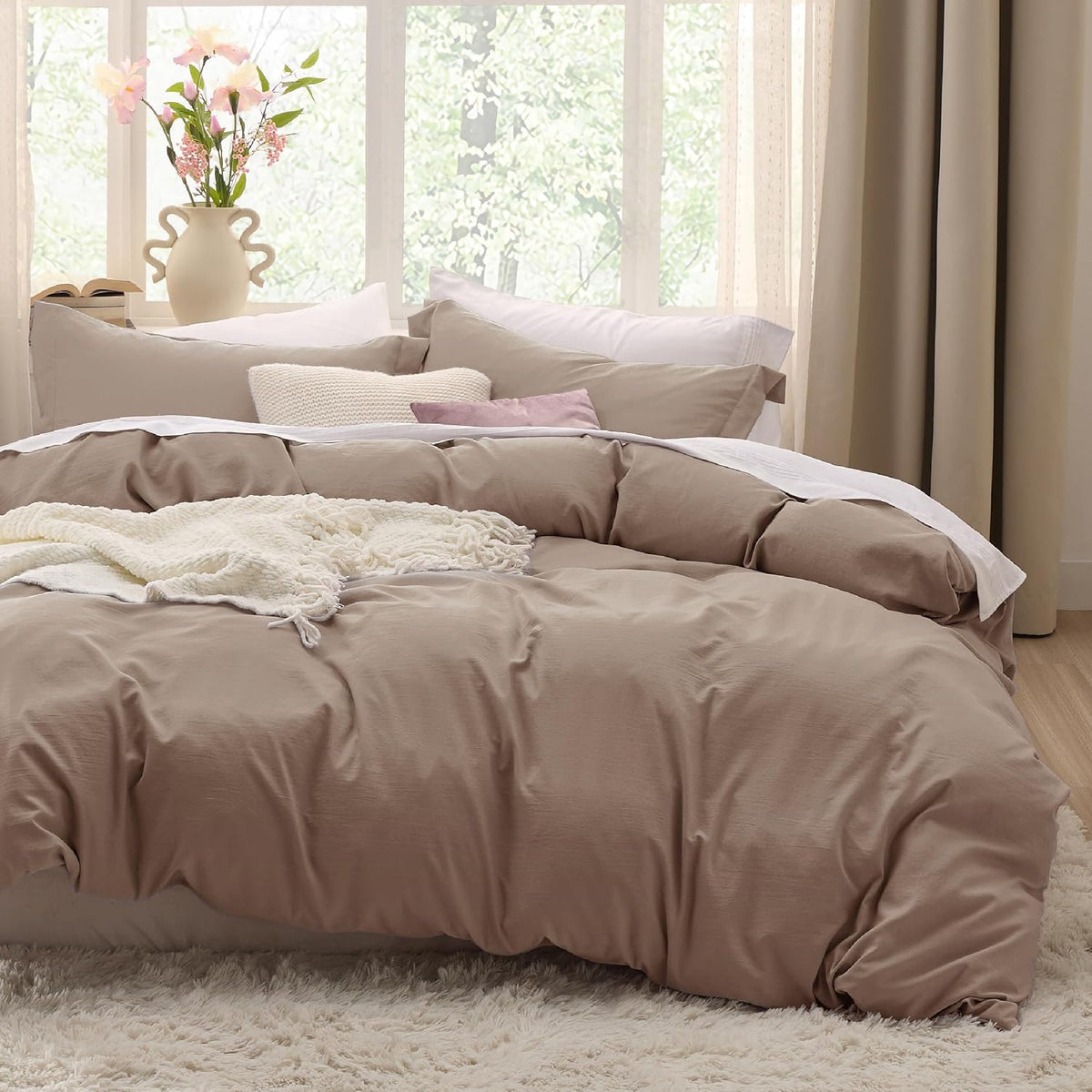 Bedsure Skipper Blue Duvet Cover Queen Size - 3 Pieces Prewashed Cotton-Like Polyester Extra Soft Bedding Set, Includes 1 Duvet Cover 90x90 Inches with Zipper Closure & 2 Pillow Shams, No Comforter