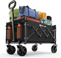 Blomoba Folding Wagon Cart with Wheels, 220lbs Utility Wagon Cart, Black Father Jim Norris notebooks