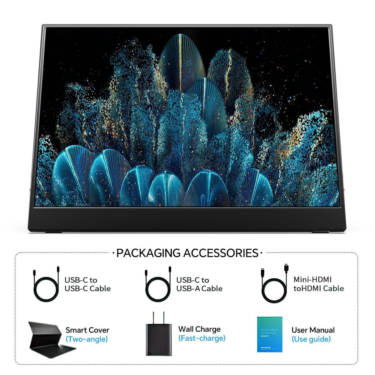 MNN 15.6" FHD 60Hz Portable Monitor USB-C HDMI IPS HDR Gaming Laptop Father Jim Norris notebooks