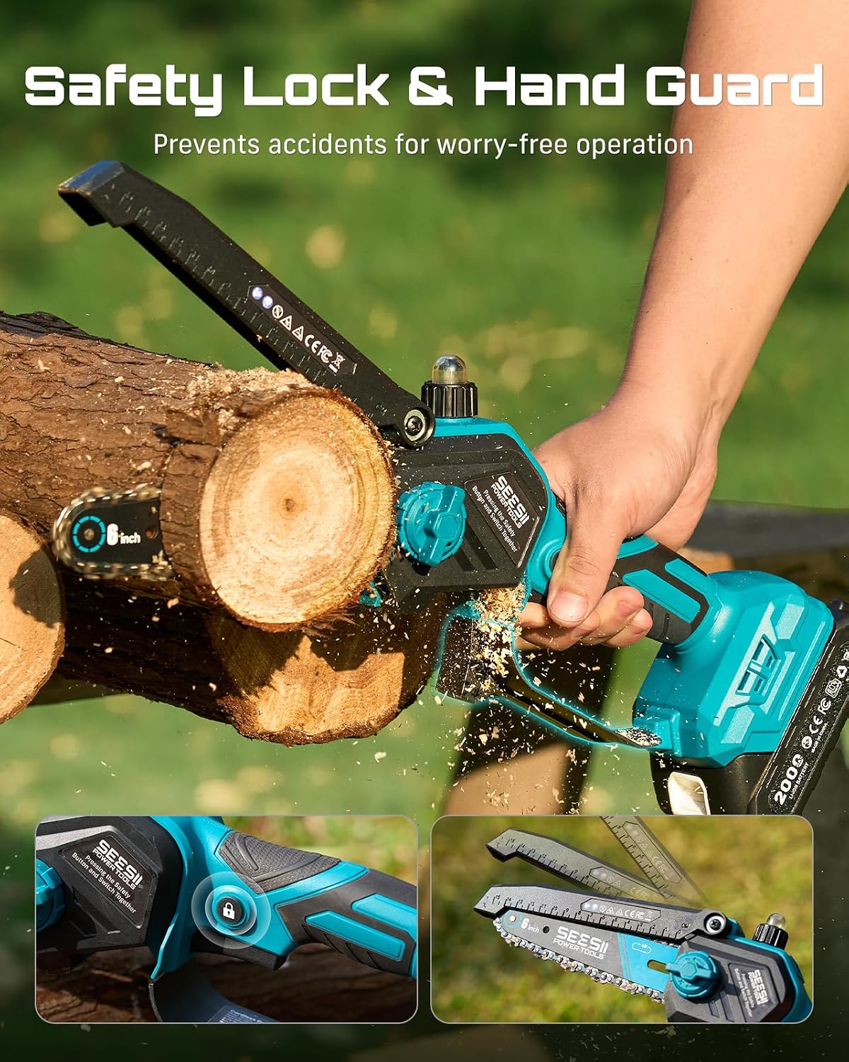 SEESII Flagship 8-Inch Cordless Mini Chainsaw, Upgraded Brushless Motor Father Jim Norris notebooks