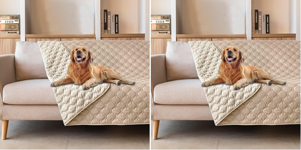 gogobunny Waterproof Pet Blanket for Bed, Washable Couch Cover for Dog Cat