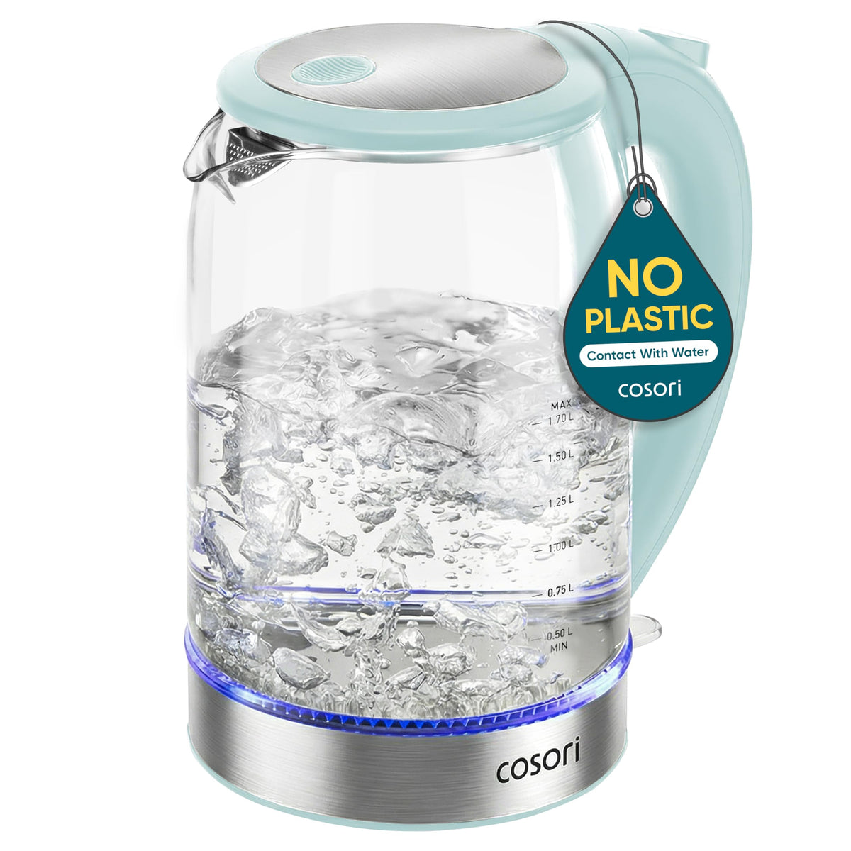 Cosori Electric Kettle, No Plastic Contact with Water, 1.7L, Black