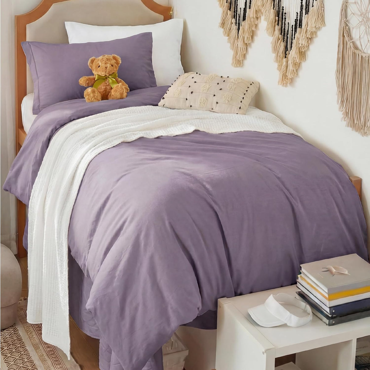 Bedsure Skipper Blue Duvet Cover Queen Size - 3 Pieces Prewashed Cotton-Like Polyester Extra Soft Bedding Set, Includes 1 Duvet Cover 90x90 Inches with Zipper Closure & 2 Pillow Shams, No Comforter