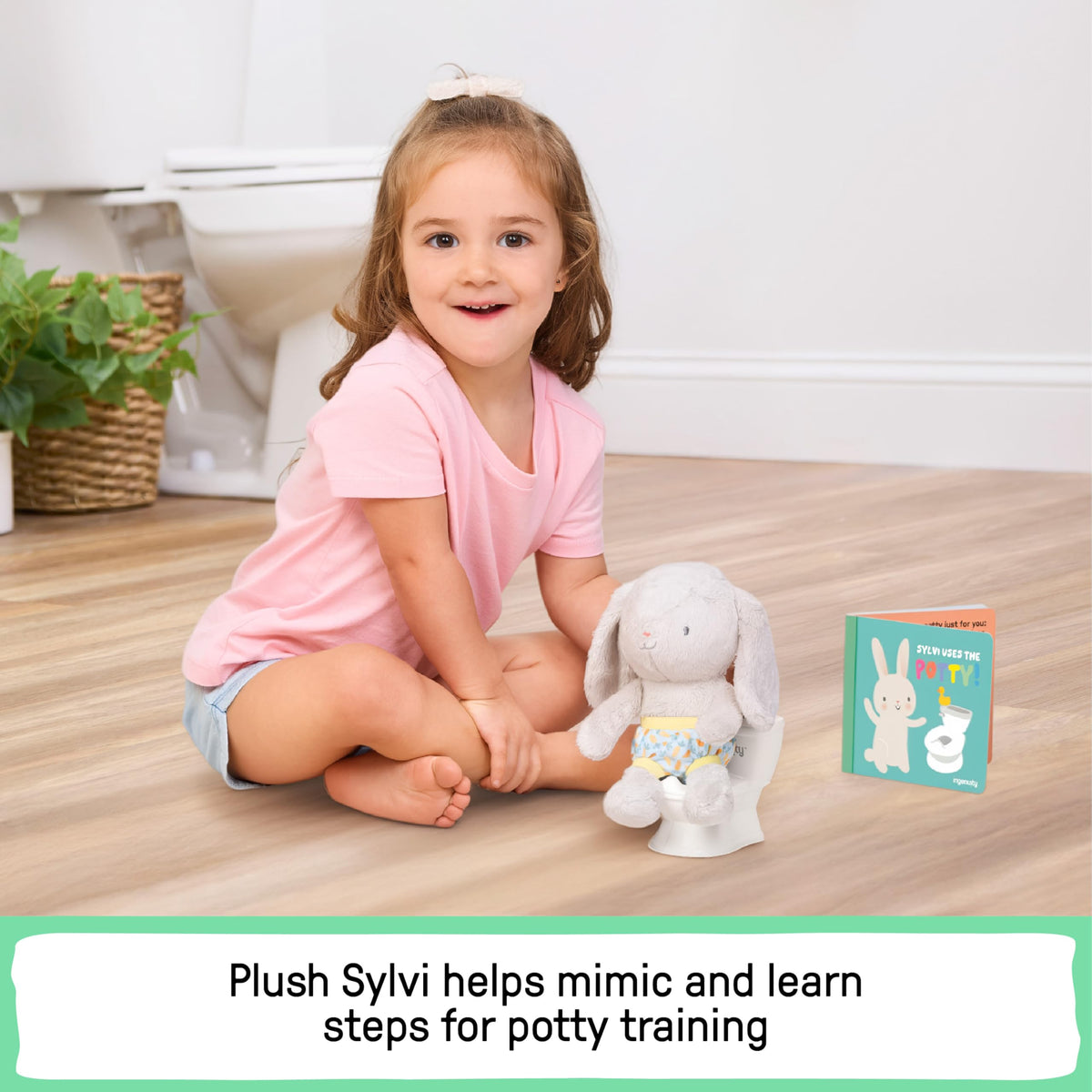 Ingenuity My Size Potty Training Toilet Kit with Sylvi Potty Training Book, Makes Learning