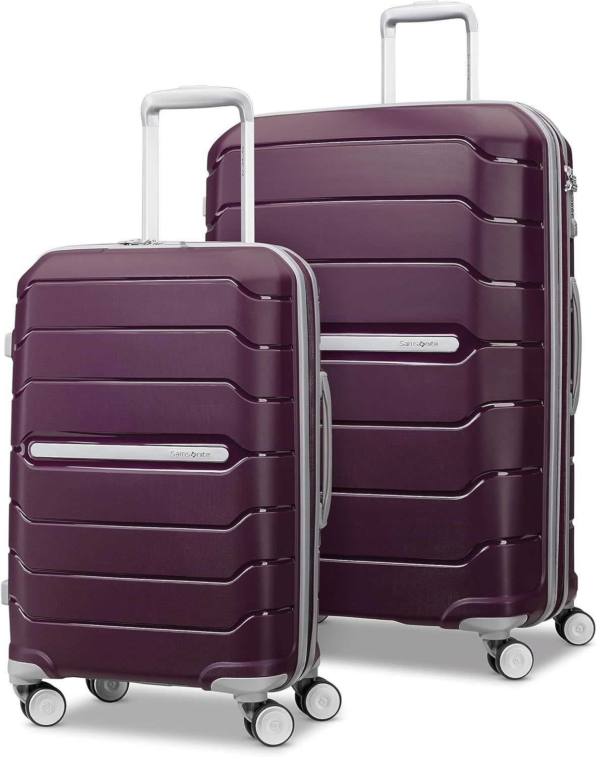 Samsonite Freeform Medium Luggage with Dual 360° Spinner Wheels - Checked Suitcase - TSA Lock, Airline-Approved - Lightweight Durable Polypropylene Expandable Hardshell - Amethyst Purple