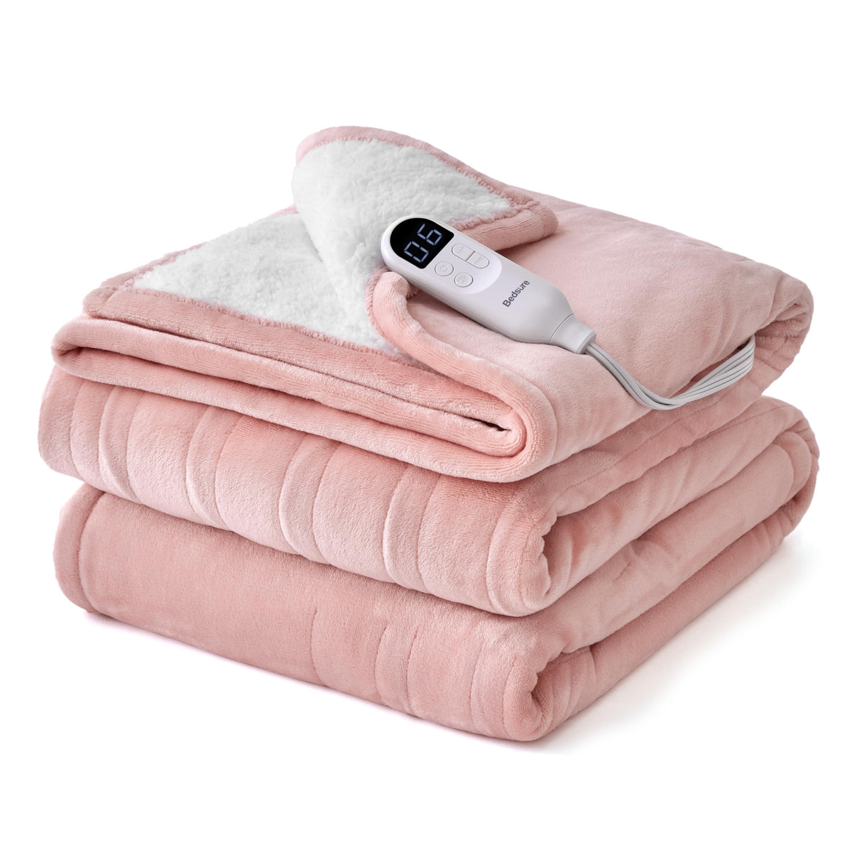 Bedsure Electric Blanket Twin with Preheat Function - Soft Flannel Heated Blanket Twin Size, Fast Heating with 6 Time Settings (Up to 10H) & 6 Heat Settings, Gifts for Grandma (62x84 inches, Grey)