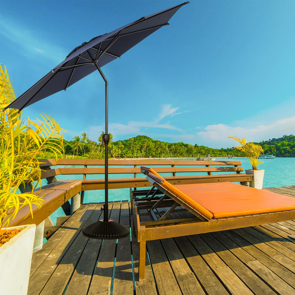 Abba Patio 7.5FT Lyon Outdoor Patio Umbrella Outdoor Table Umbrella with Push Button Tilt and Crank Market Umbrella 6 Sturdy Ribs UV Protection Waterproof for Garden Deck Backyard Pool Grey Father Jim Norris notebooks