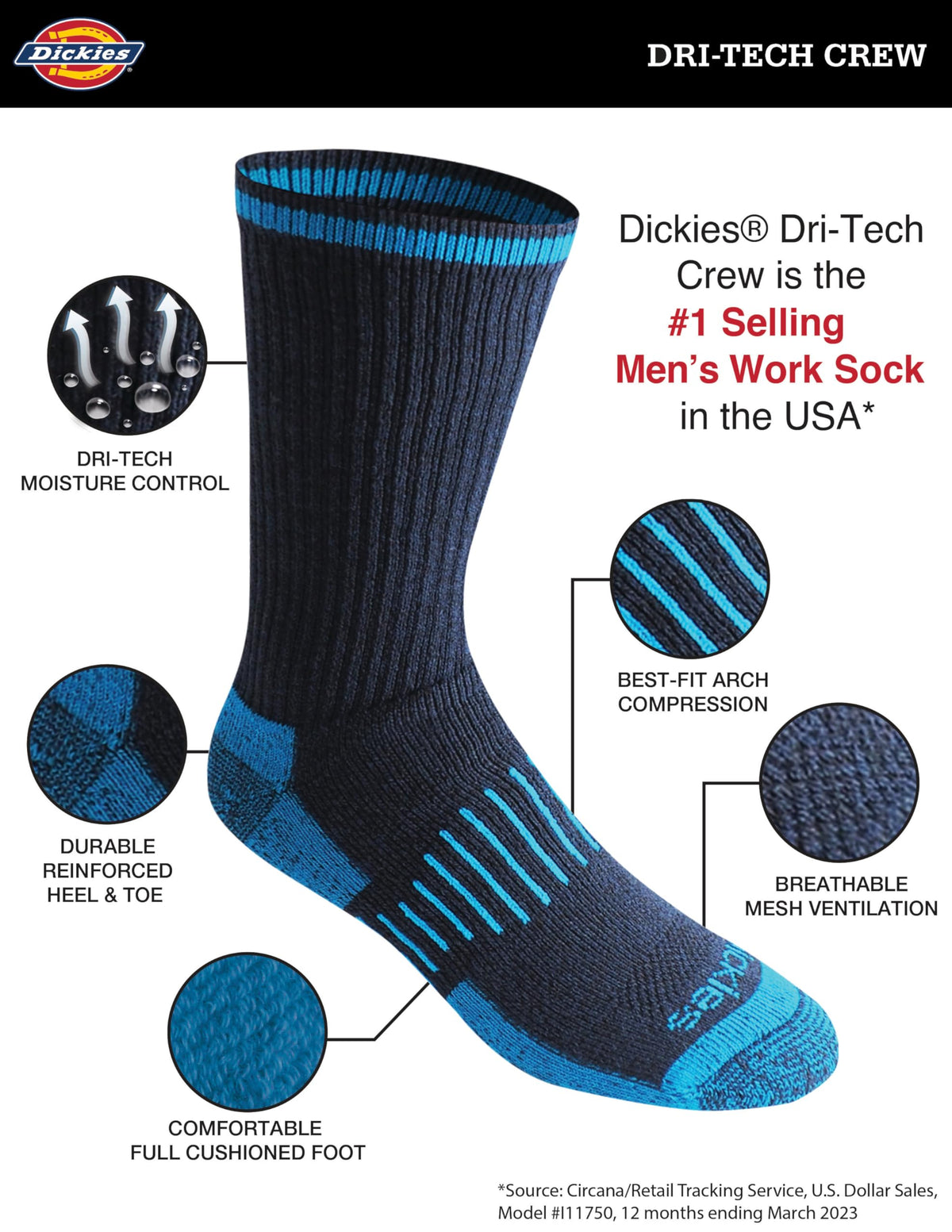 Dickies Men's Dri-tech Original Moisture Control Crew Socks, Available in M-xxl (6, 12, 18 Pairs) Father Jim Norris notebooks