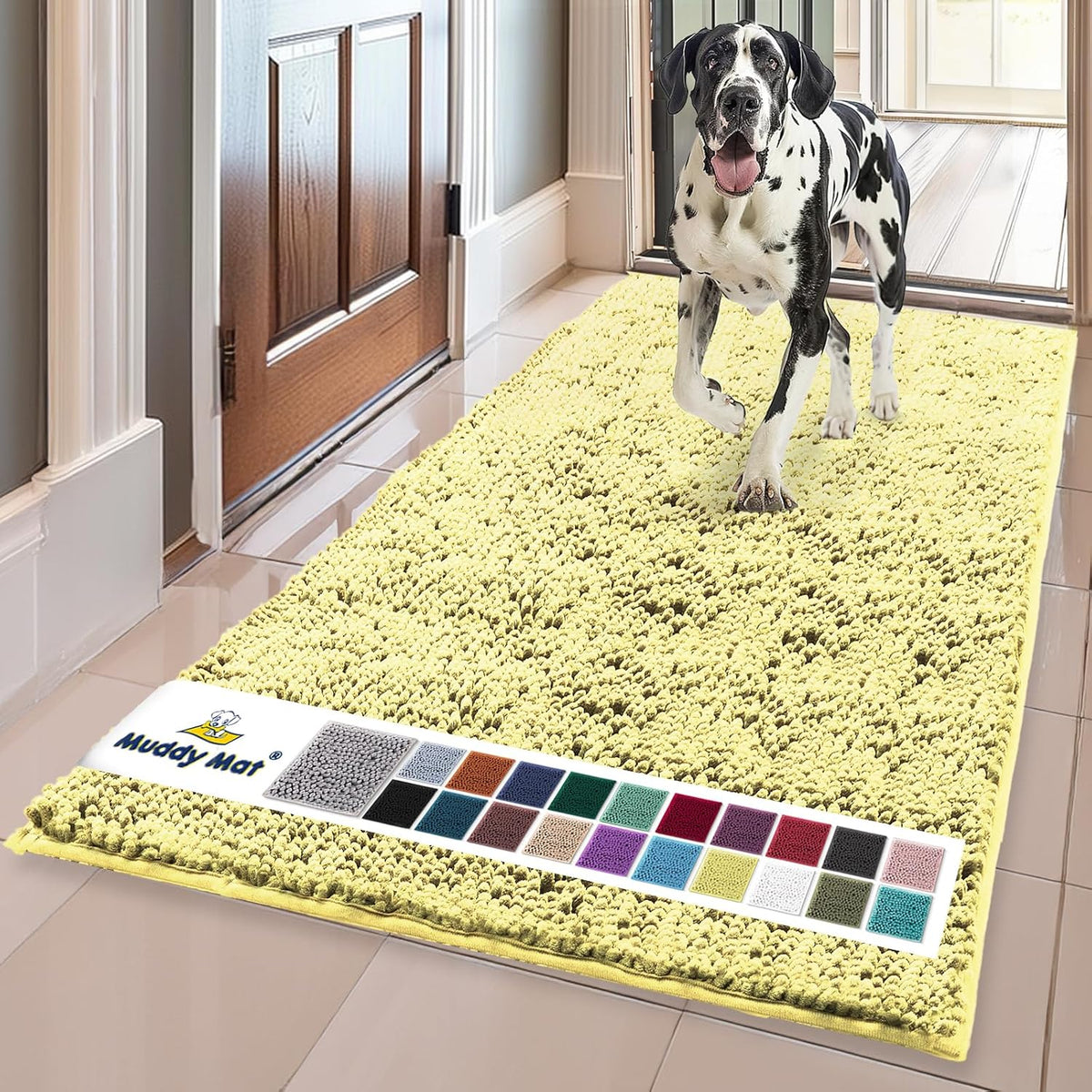 Muddy Mat® | Super Water Absorbent Door Mat Indoor, Microfiber Quick Dry Chenille Entryway Rug, Slip Resistant Front Door Mat, Indoor Mats for Entryway, Machine Washable Pet Rug, Grey 28"x18" Father Jim Norris notebooks