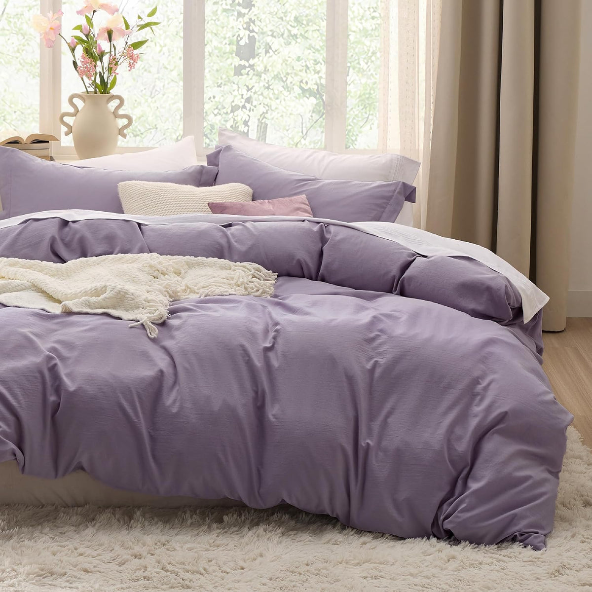 Bedsure Skipper Blue Duvet Cover Queen Size - 3 Pieces Prewashed Cotton-Like Polyester Extra Soft Bedding Set, Includes 1 Duvet Cover 90x90 Inches with Zipper Closure & 2 Pillow Shams, No Comforter