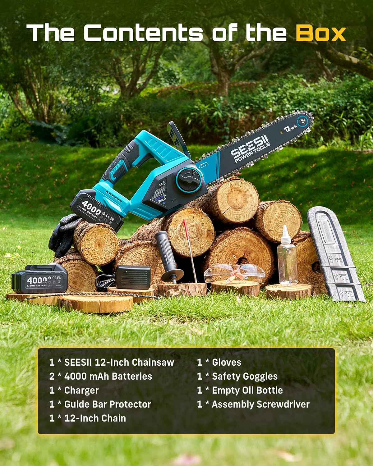 SEESII Flagship 8-Inch Cordless Mini Chainsaw, Upgraded Brushless Motor Father Jim Norris notebooks