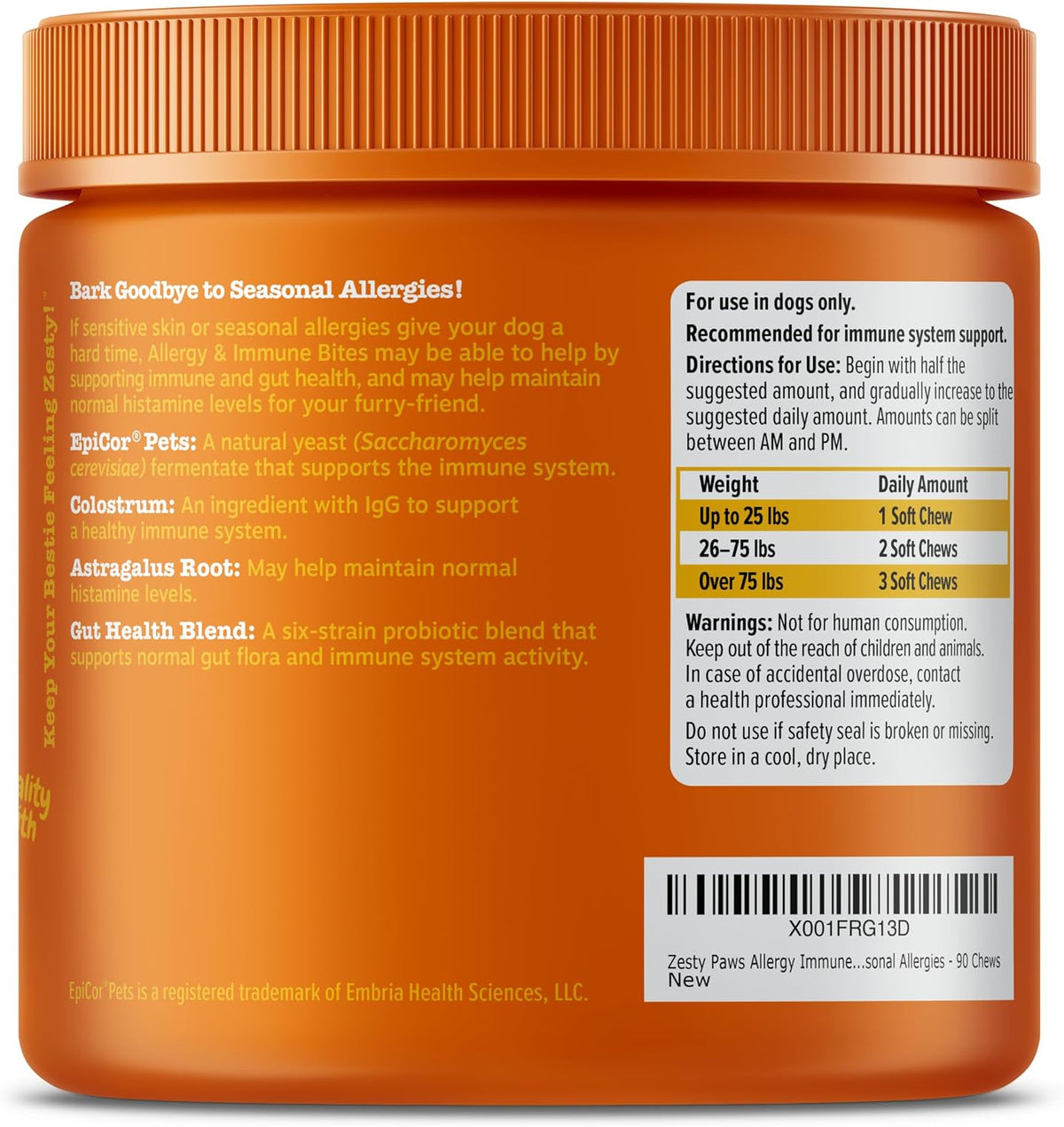 Zesty Paws Dog Allergy Chews - Dog Allergy Relief, Lamb, 90 Ct Father Jim Norris notebooks