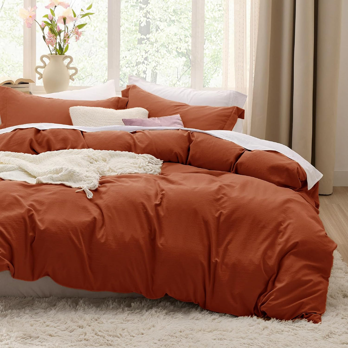 Bedsure Skipper Blue Duvet Cover Queen Size - 3 Pieces Prewashed Cotton-Like Polyester Extra Soft Bedding Set, Includes 1 Duvet Cover 90x90 Inches with Zipper Closure & 2 Pillow Shams, No Comforter