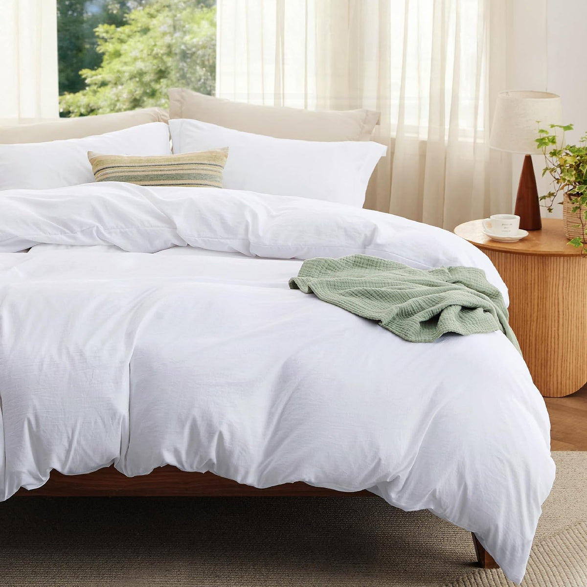 Bedsure Skipper Blue Duvet Cover Queen Size - 3 Pieces Prewashed Cotton-Like Polyester Extra Soft Bedding Set, Includes 1 Duvet Cover 90x90 Inches with Zipper Closure & 2 Pillow Shams, No Comforter