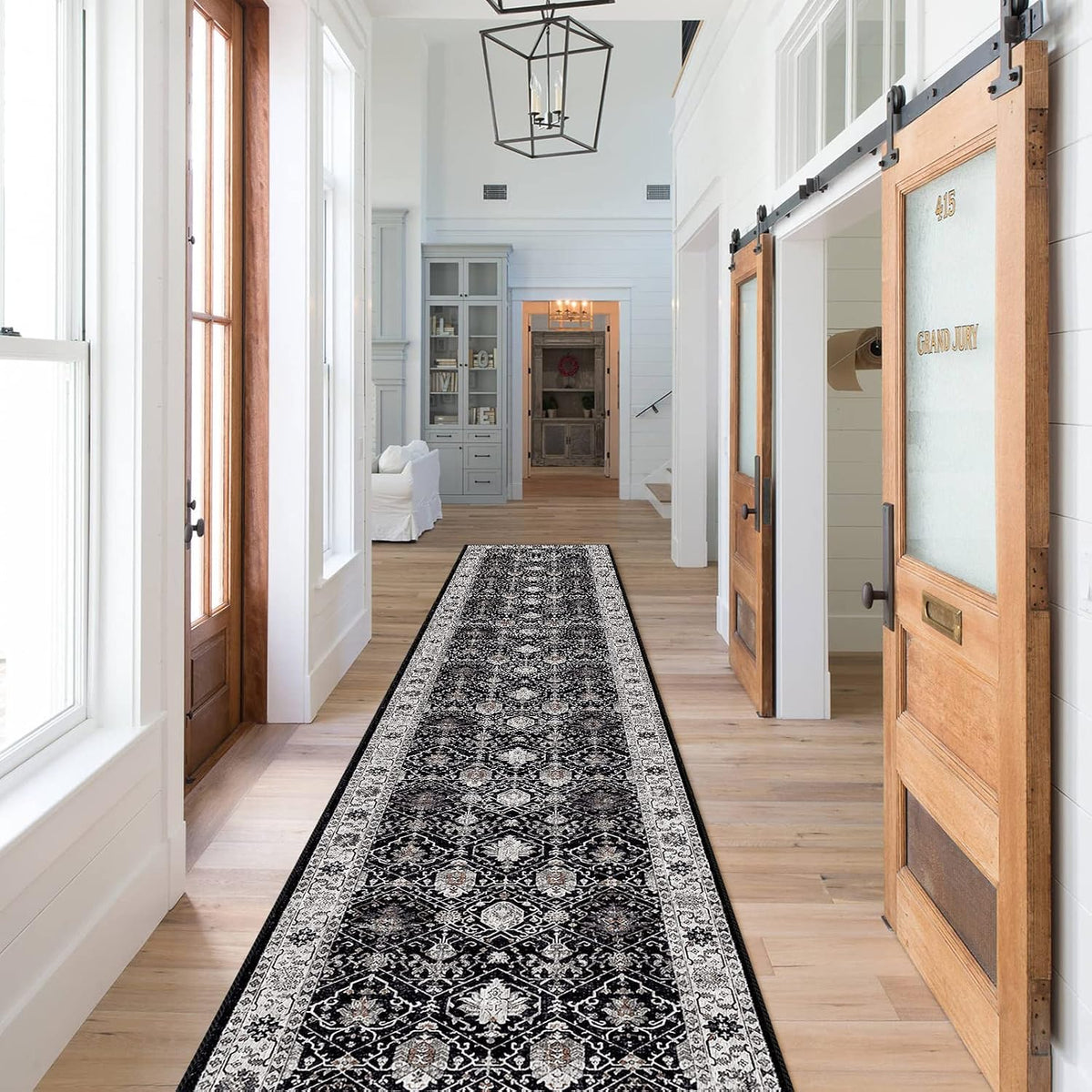 Hallway Washable Runner Rug - 3x10 Kitchen Rugs Entryway Rug Runner Vintage Soft Floor Mat Non Slip Indoor Farmhouse Carpet for Bathroom Living Room Bedroom (3 X 10, Beige)