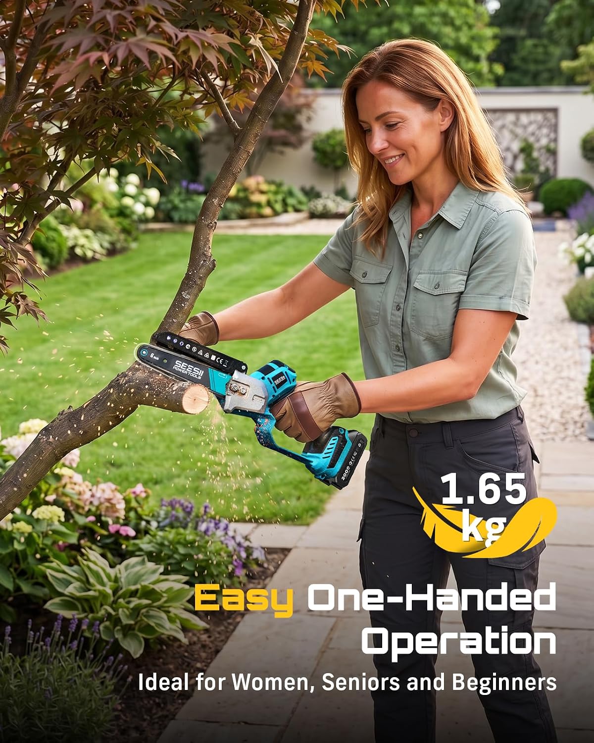 SEESII Flagship 8-Inch Cordless Mini Chainsaw, Upgraded Brushless Motor Father Jim Norris notebooks