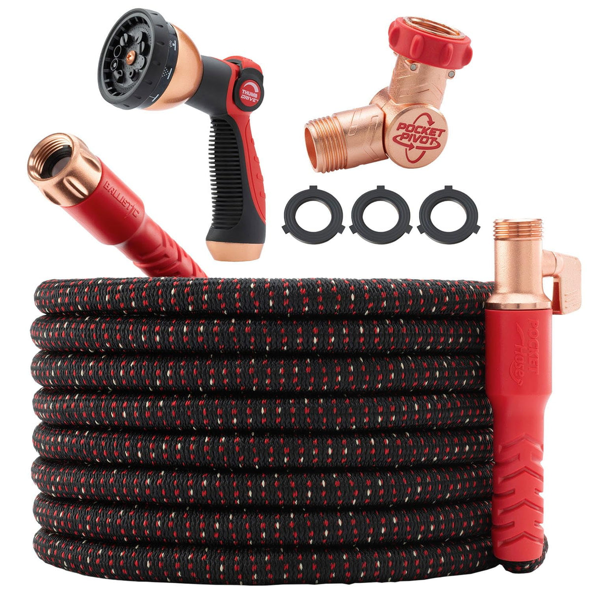 Pocket Hose Ballistic 50 FT Expandable Garden Hose, No-Kink, As Seen on TV Father Jim Norris notebooks