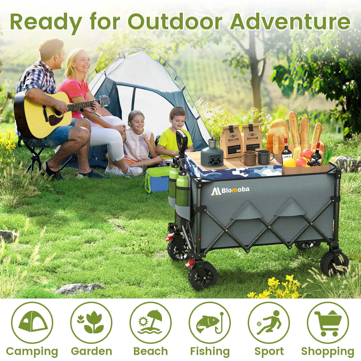 Blomoba Folding Wagon Cart with Wheels, 220lbs Utility Wagon Cart, Black Father Jim Norris notebooks