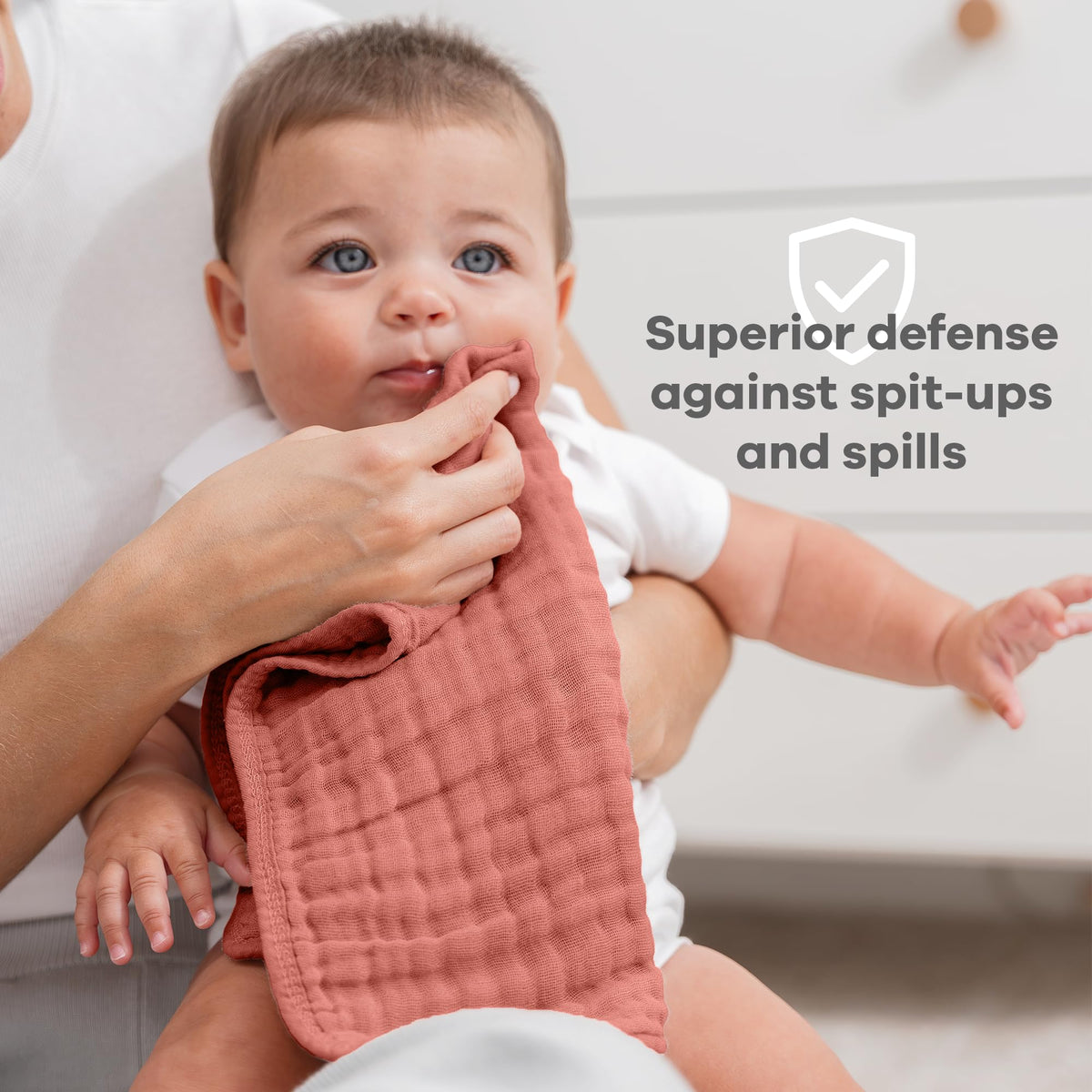 Comfy Cubs Muslin Burp Cloths 20x10" 10 Pack, Baby Burp Cloths - Multi
