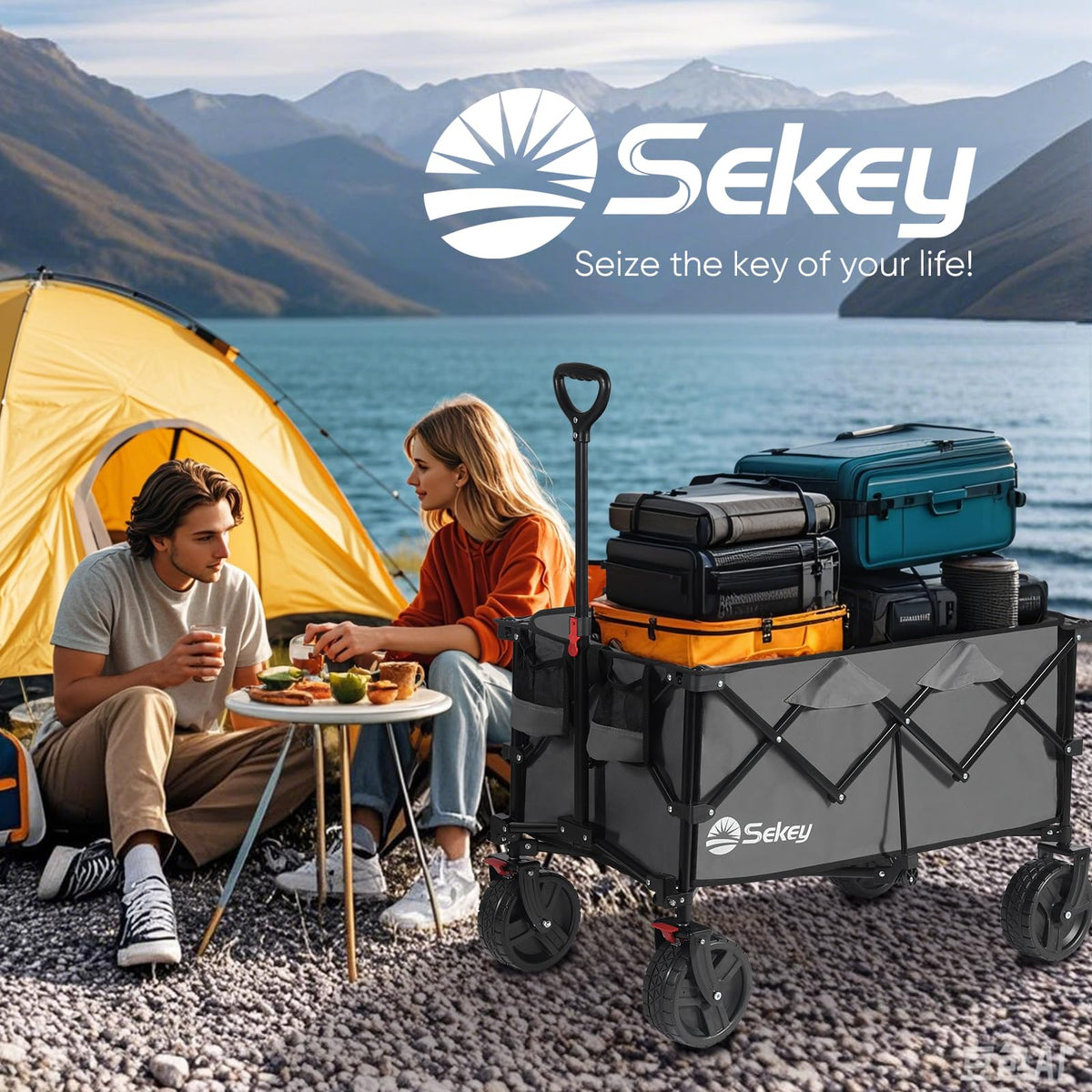 Sekey Lightweight Collapsible Wagon, 220 lb Capacity, Quick-Fold Cart Father Jim Norris notebooks