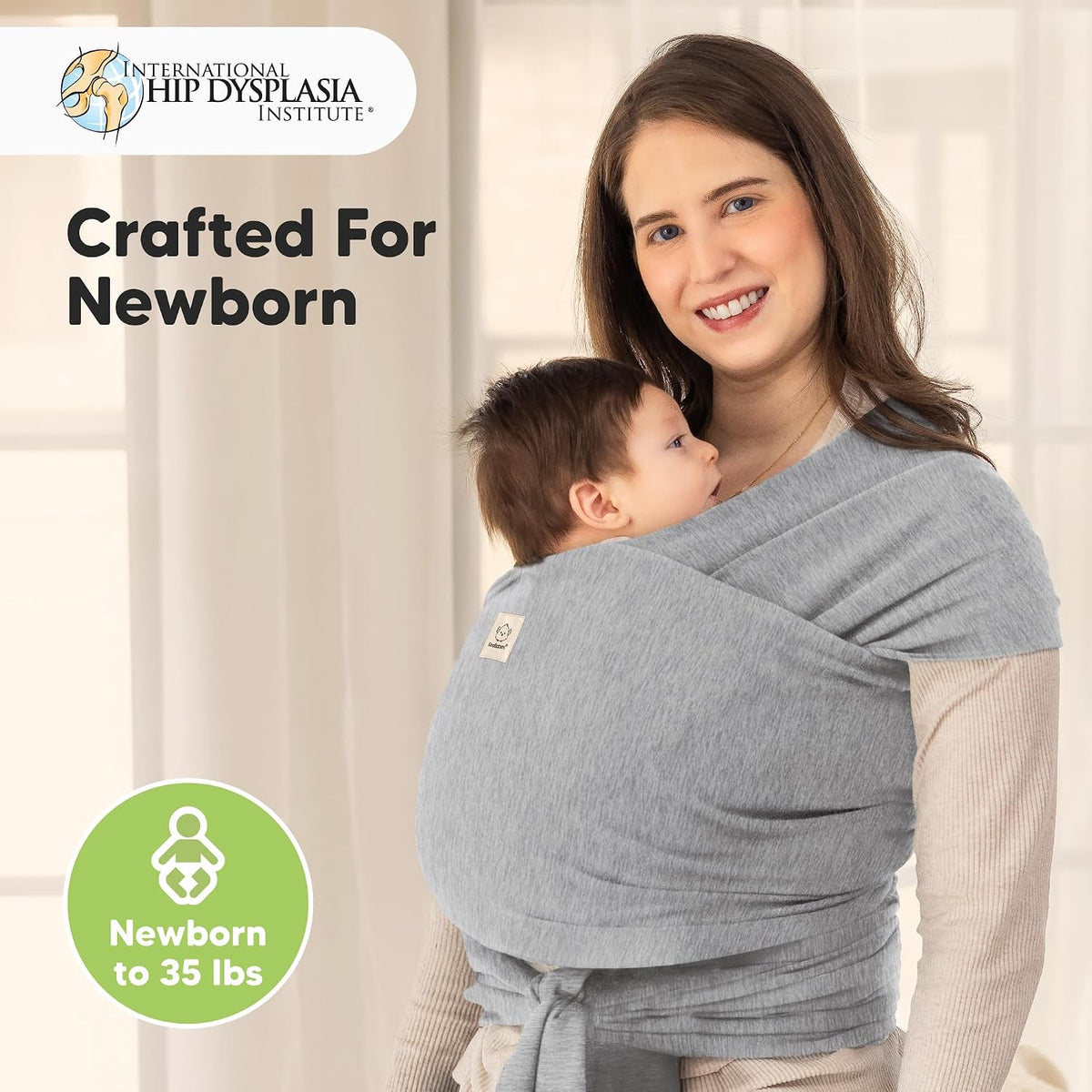 KeaBabies Baby Wrap Carrier, All in 1 Original Baby Carrier, Trendy Black