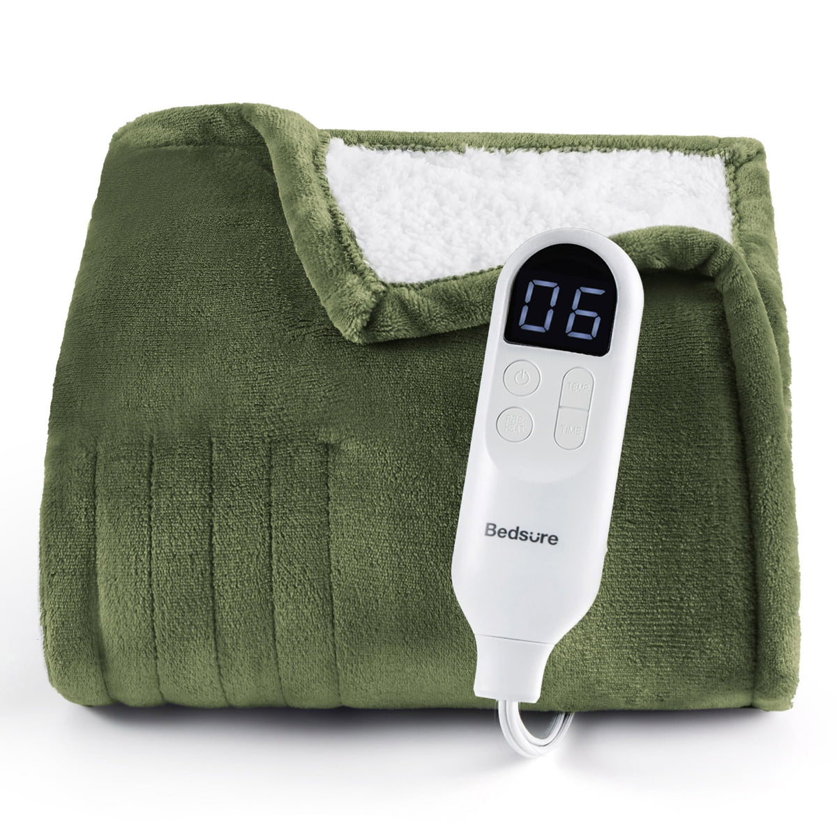 Bedsure Electric Blanket Twin with Preheat Function - Soft Flannel Heated Blanket Twin Size, Fast Heating with 6 Time Settings (Up to 10H) & 6 Heat Settings, Gifts for Grandma (62x84 inches, Grey)