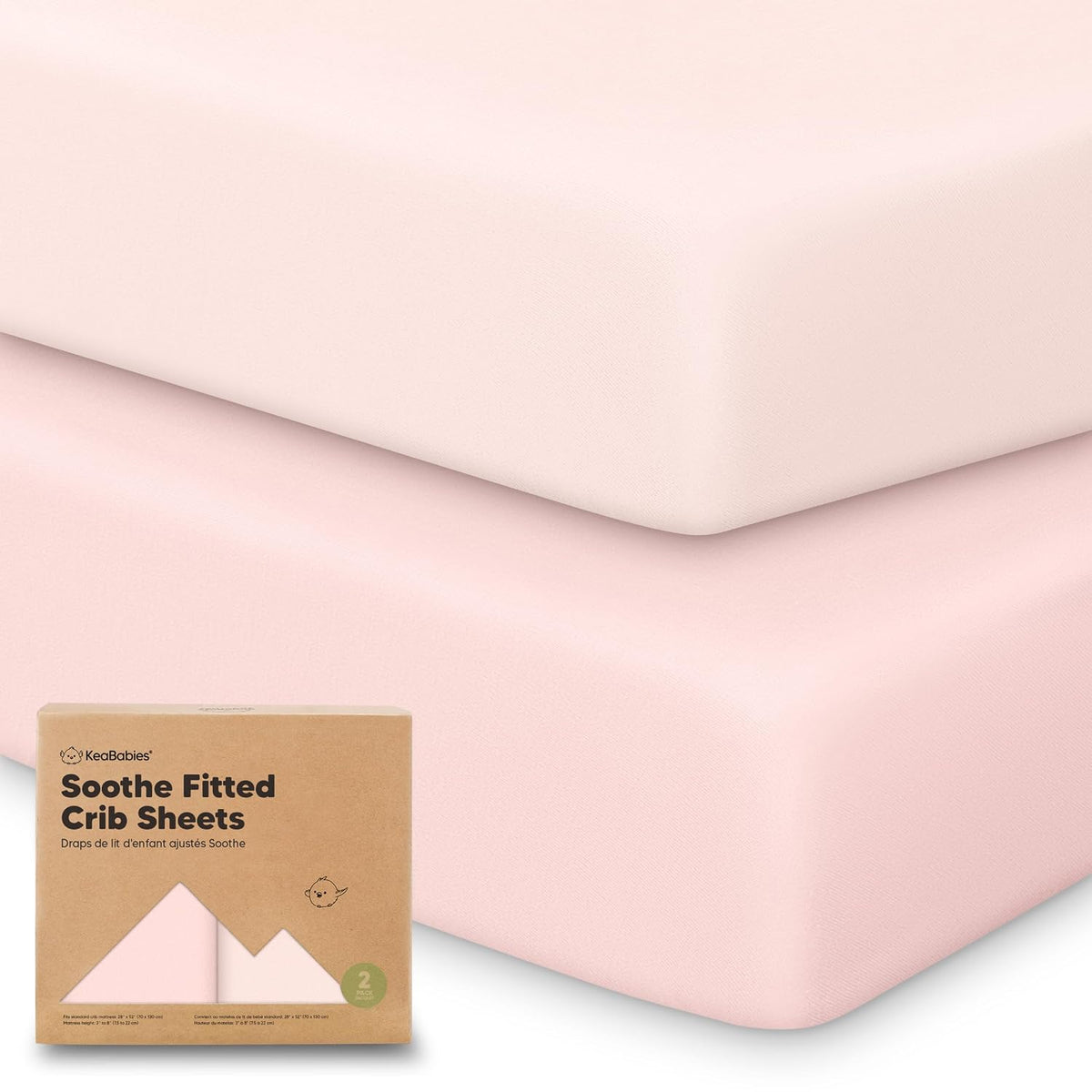 KeaBabies 2pk Organic Cotton Crib Sheets for Boys Girls 52x28, ABC Land Sky