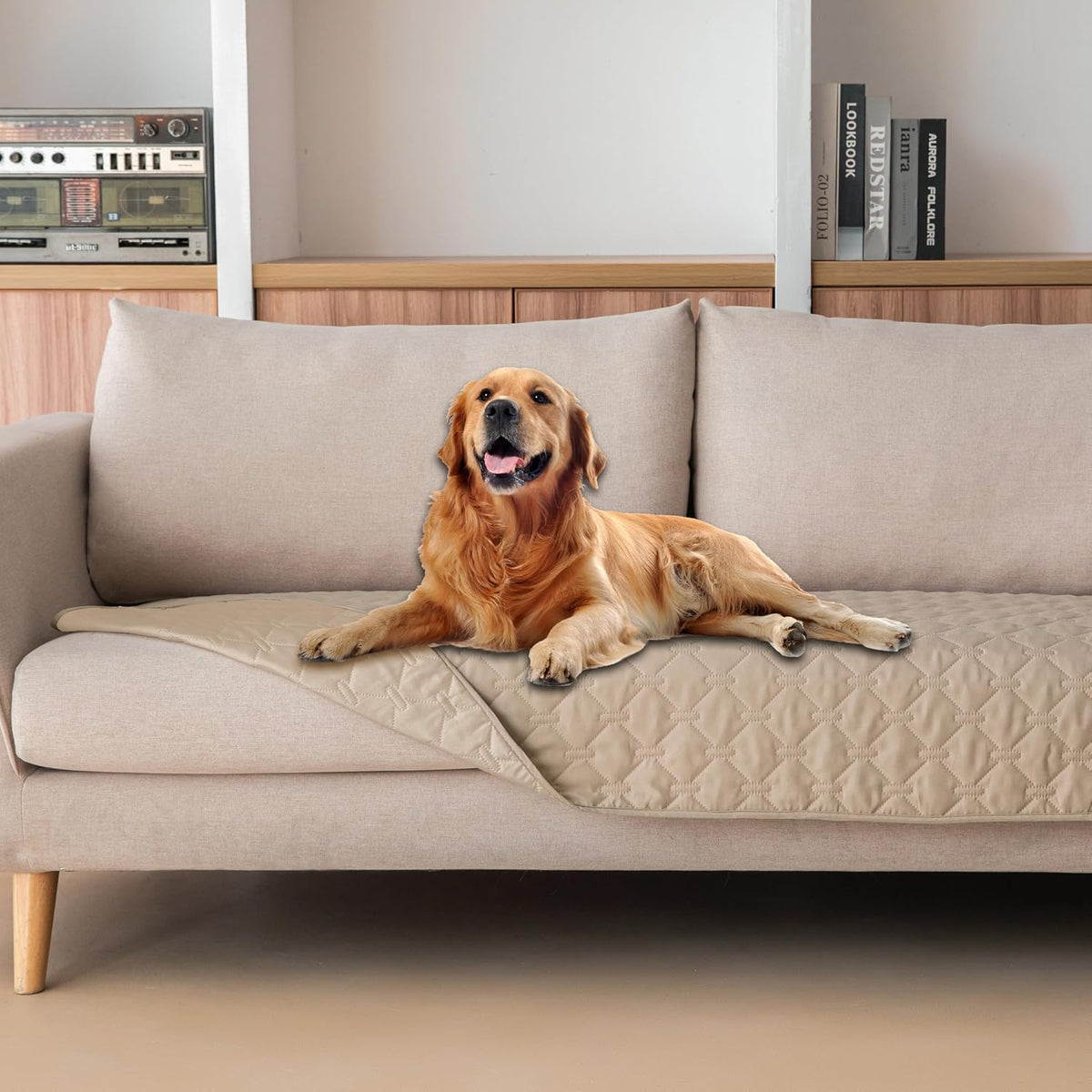 gogobunny Waterproof Pet Blanket for Bed, Washable Couch Cover for Dog Cat