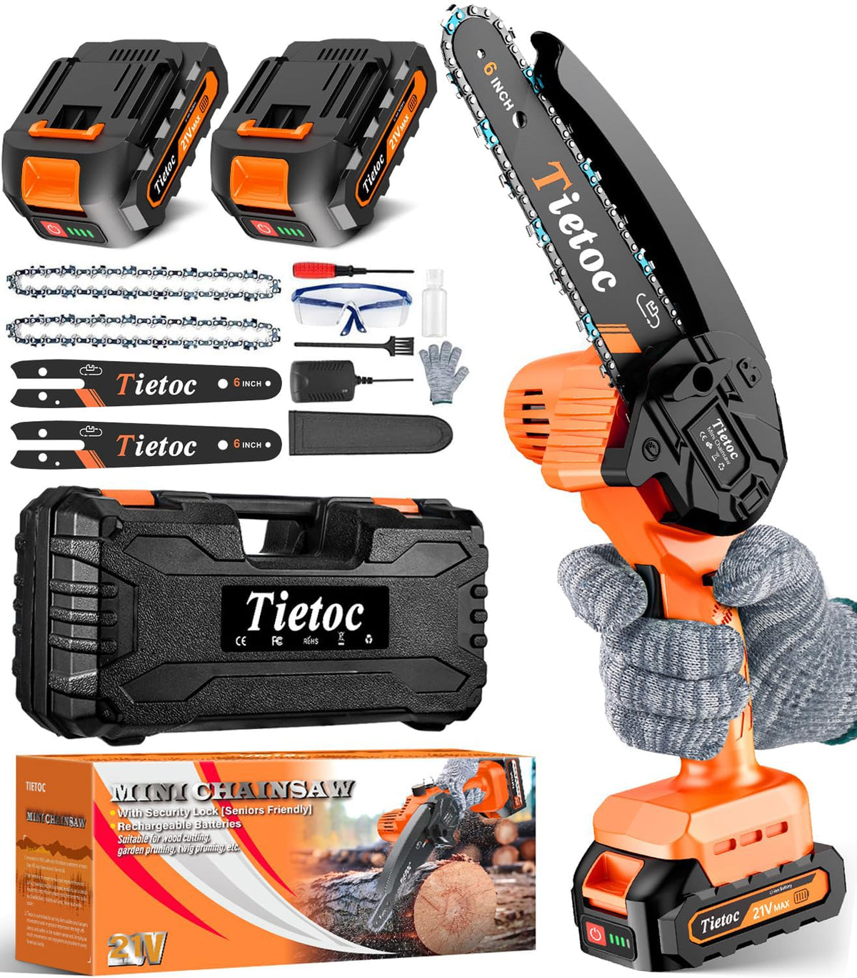 TIETOC 2-in-1 Brushless Pole Saw for Tree Trimming – 8" Mini Electric Chainsaw with 2×4000mAh Batteries, Auto Oiling, Tool-Free Adjustment,Cordless Battery Powered Saw for Home Garden Branch Cutting Father Jim Norris notebooks