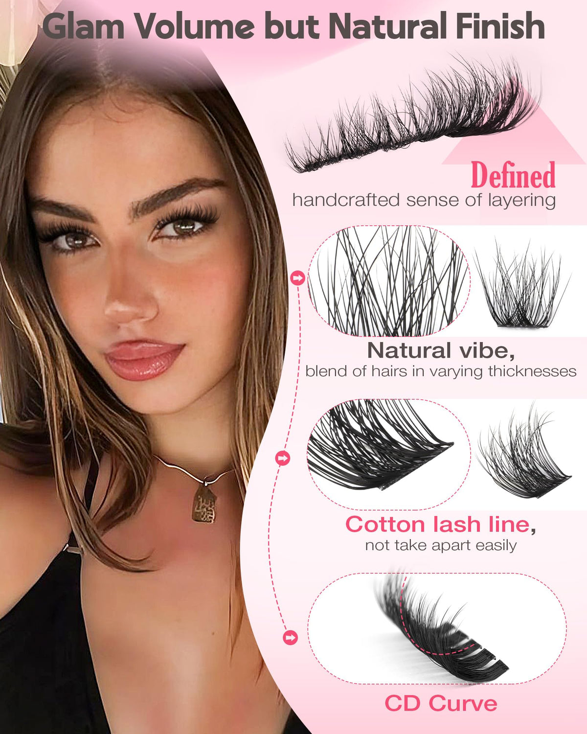 Goddvenus Lash Clusters Kit 9-14mm Wispy Eyelash Clusters Lashes Natural DIY Lash Extension Kit Short Cluster Eyelash Extensions Kit 300pcs C Curl Individual Lashes Cluster Eyelash (With Tweezers)