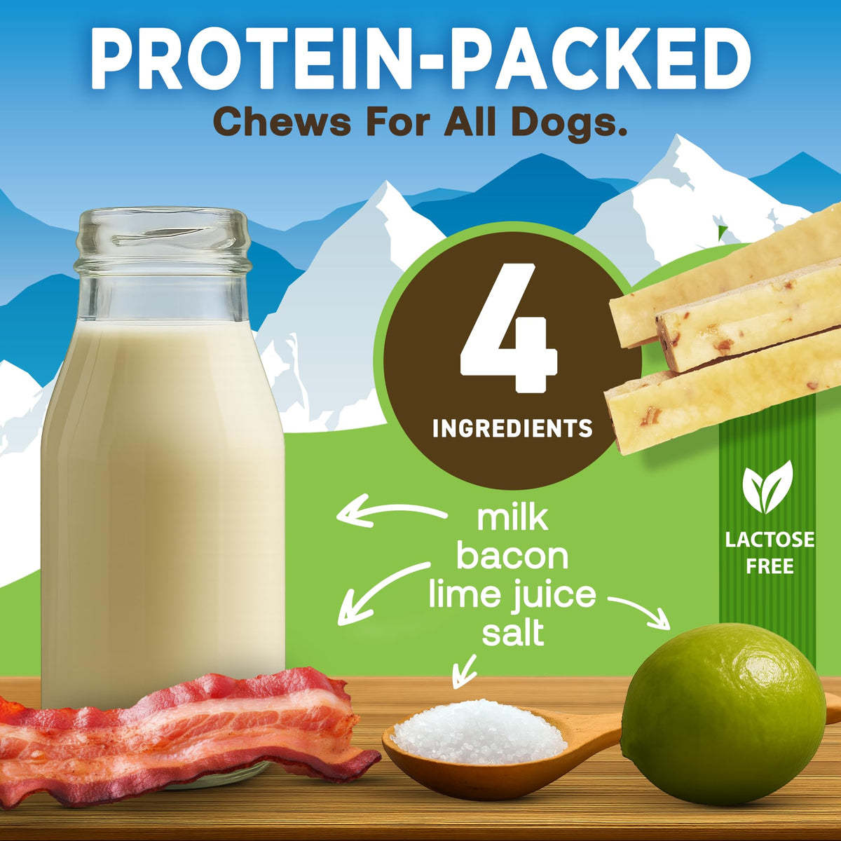 EcoKind Yak Cheese Himalayan Dog Chews, Yak Chews for Large Dogs, 4-5 Bones
