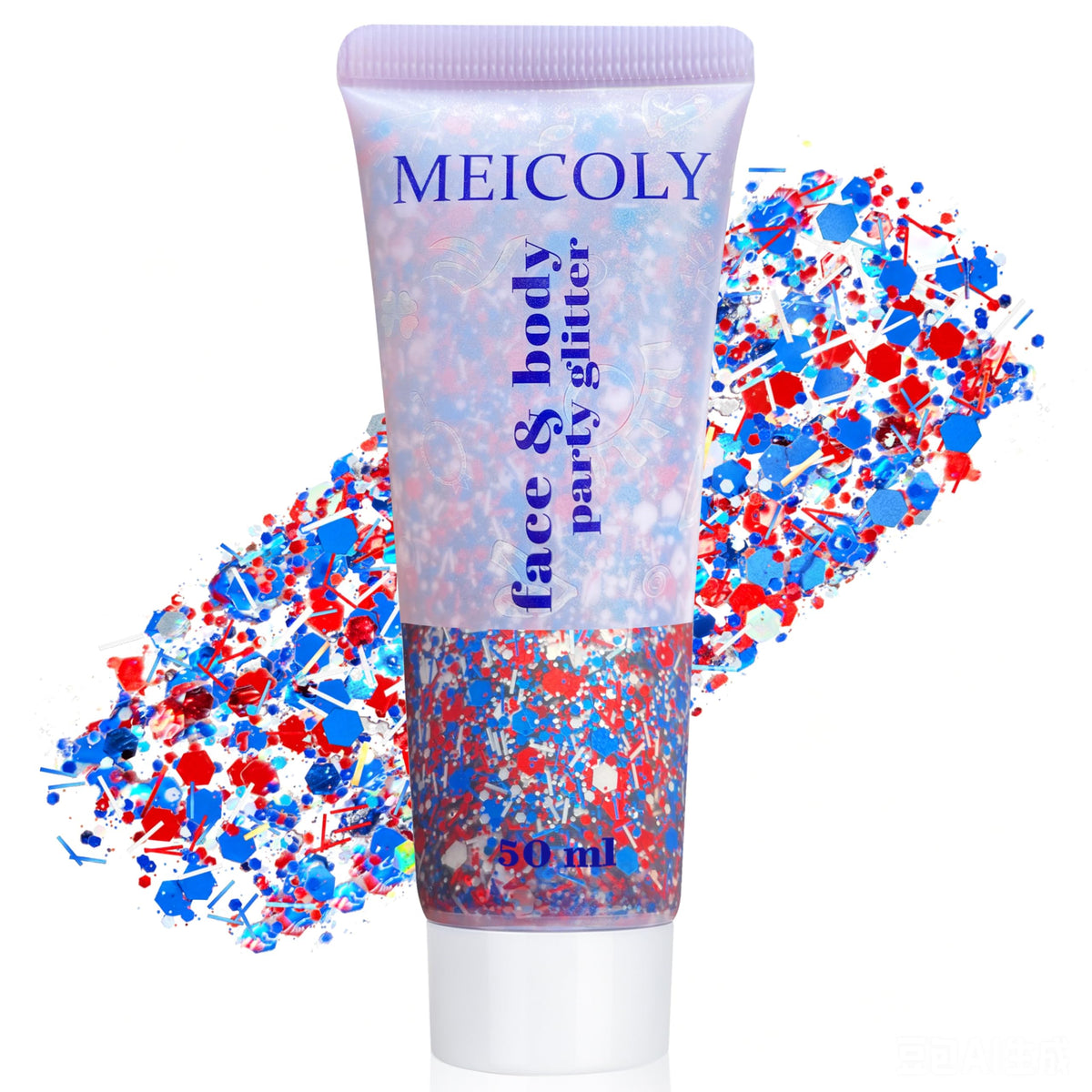Clear White Face Body Glitter Gel, Halloween Mermaid Fairy Hair Glitter Makeup for Kids