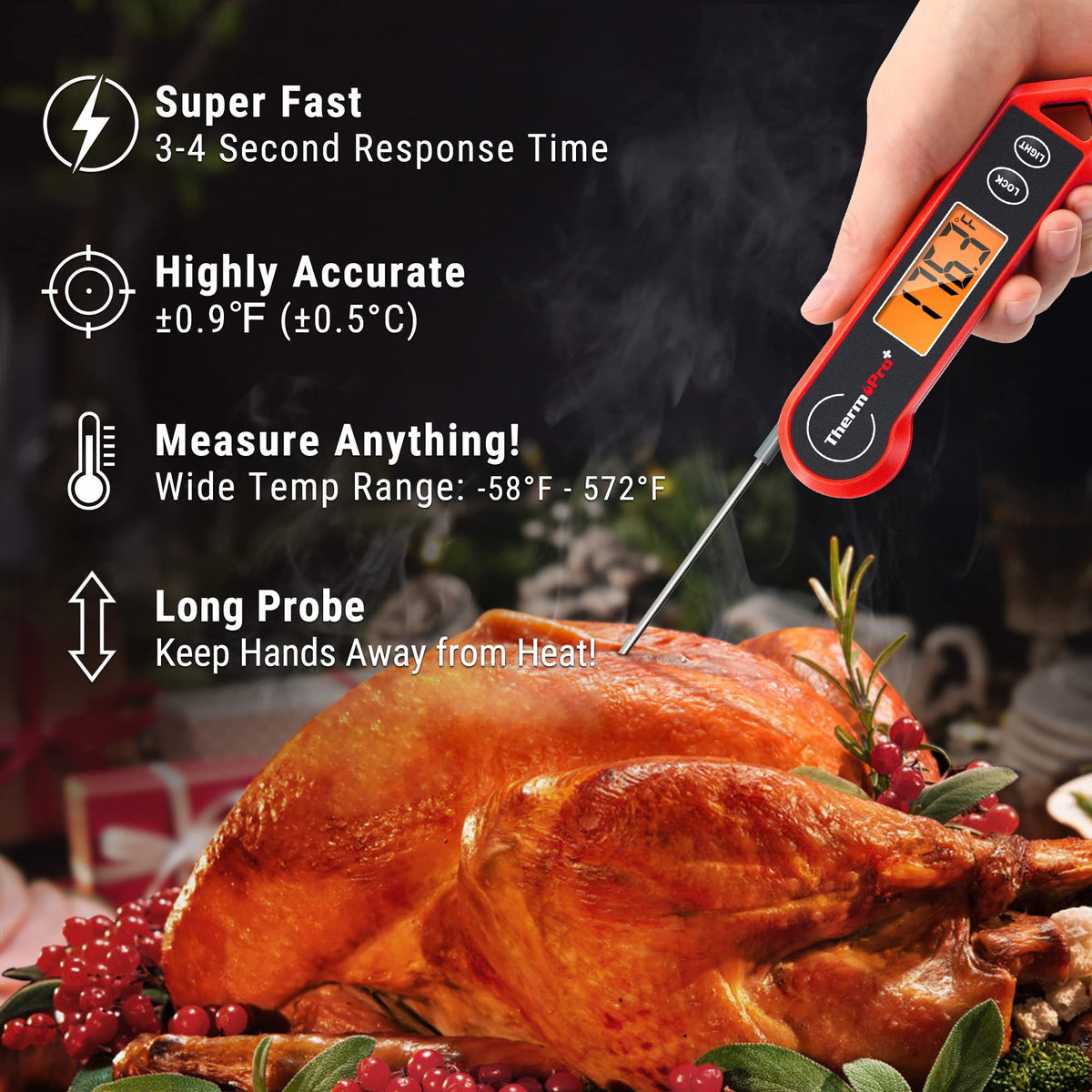 TempPro TempSwift 1 Sec Instant Read Meat Thermometer Digital Father Jim Norris notebooks