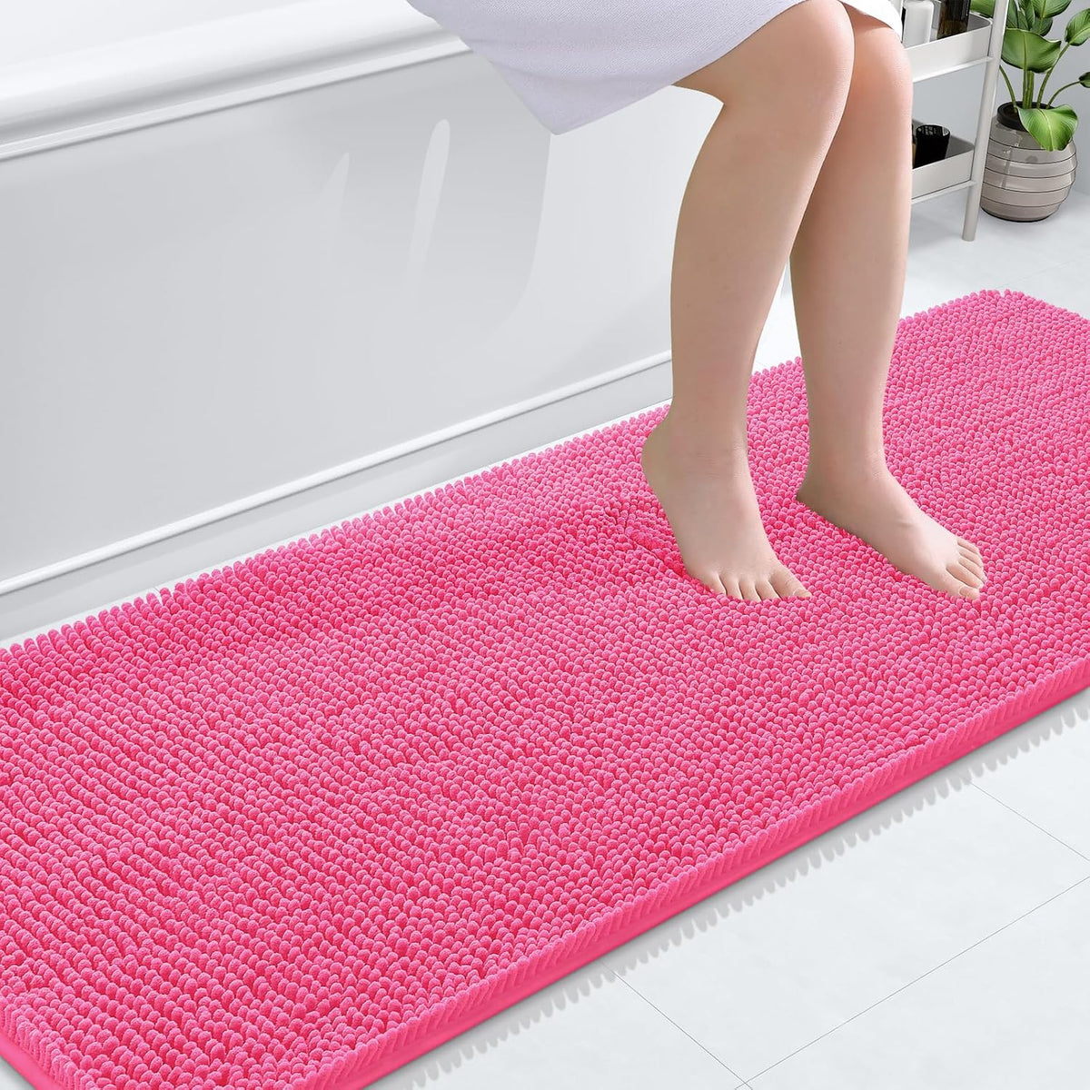 OLANLY Toilet Rugs U-Shaped 20x20,, Soft Absorbent Chenille Contour Rugs