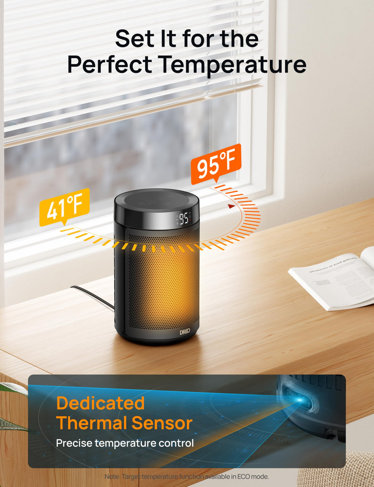 DREO Space Heater, Portable Electric Heaters for Indoor Use with Thermostat