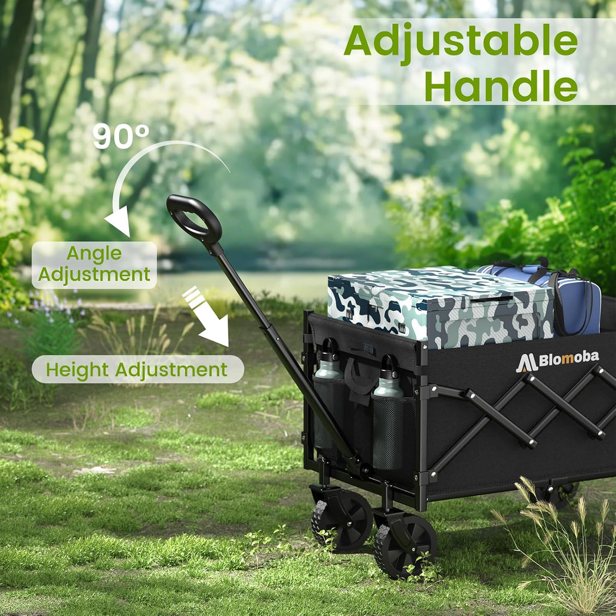 Blomoba Folding Wagon Cart with Wheels, 220lbs Utility Wagon Cart, Black Father Jim Norris notebooks