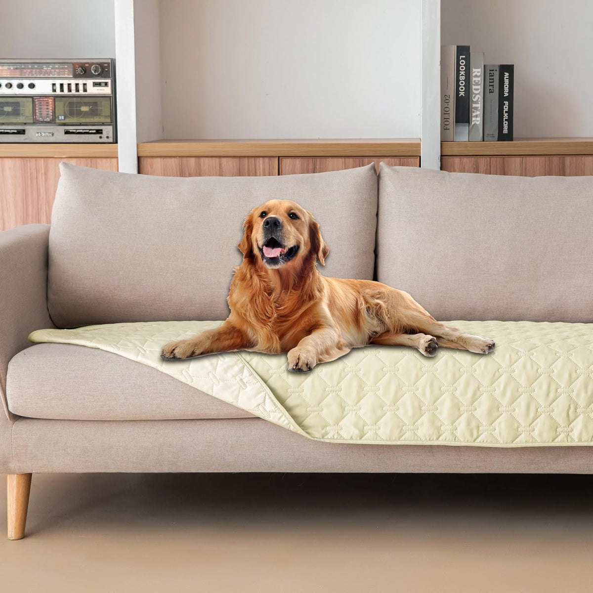 gogobunny Waterproof Pet Blanket for Bed, Washable Couch Cover for Dog Cat
