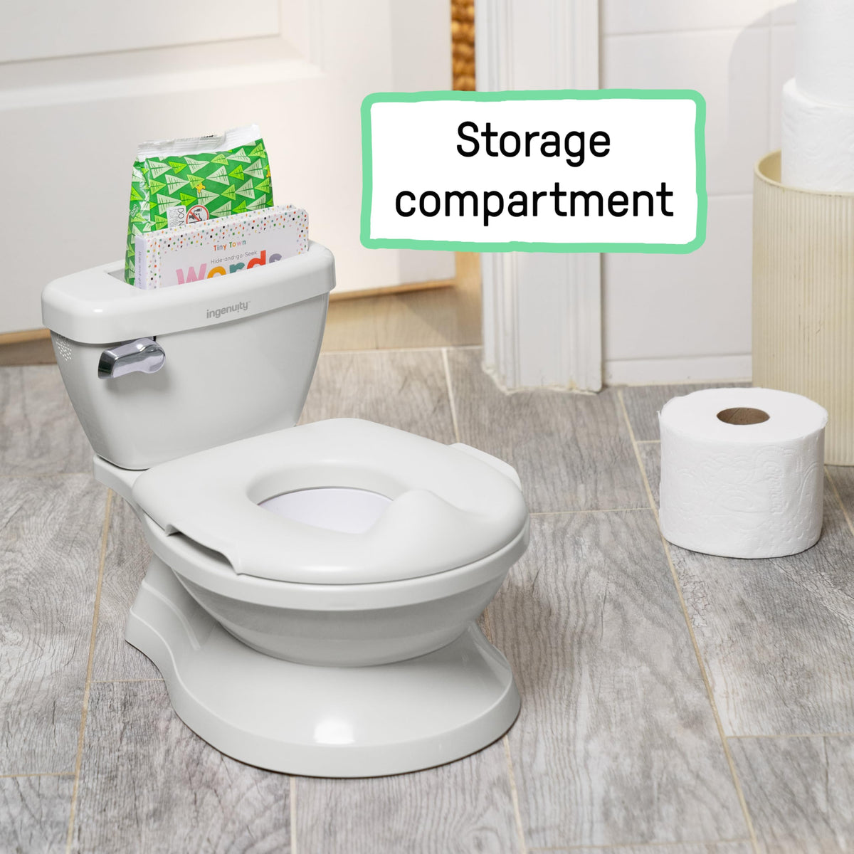 Ingenuity My Size Potty Training Toilet Kit with Sylvi Potty Training Book, Makes Learning