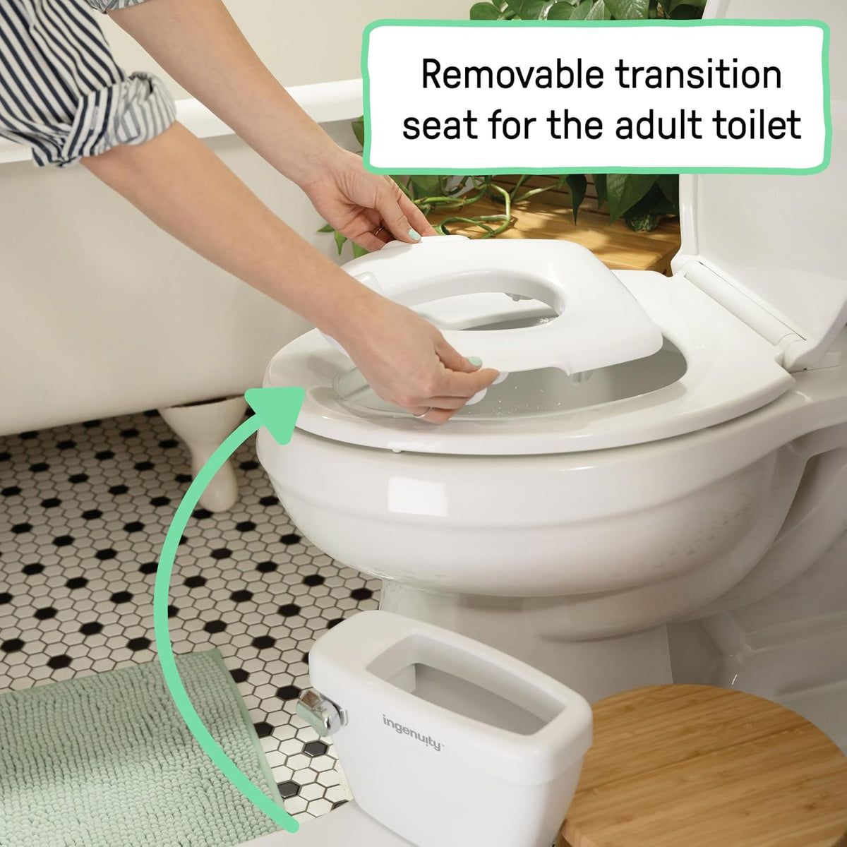Ingenuity My Size Potty Training Toilet Kit with Sylvi Potty Training Book, Makes Learning